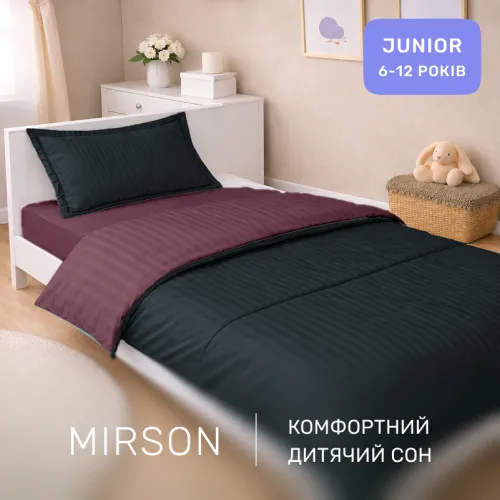 Комплект постельного белья Сатин JUNIOR Satin Stripe 30-0021 + 30-0008 Dorimel - 4