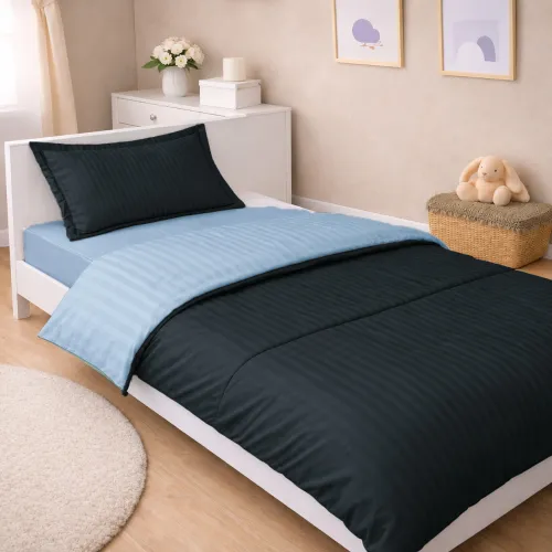 Комплект постельного белья Сатин JUNIOR Satin Stripe 30-0021 + 30-0015 Edaliz - 1
