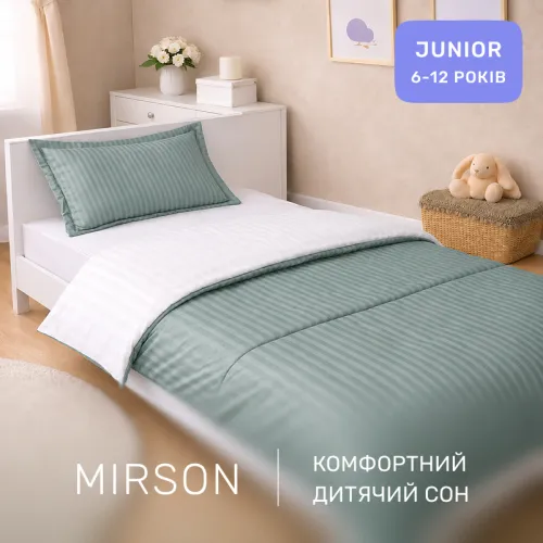 Комплект постельного белья Сатин JUNIOR Satin Stripe 30-0015 + 30-0001 Galiena - 4