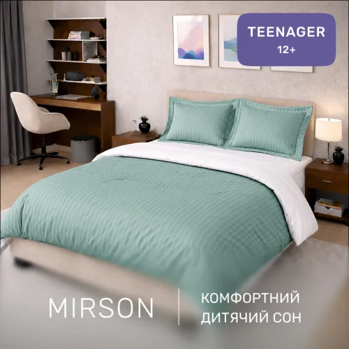 Комплект постільної білизни Сатин TEENAGER Satin Stripe 30-0013 + 30-0001 Gilberta - 4