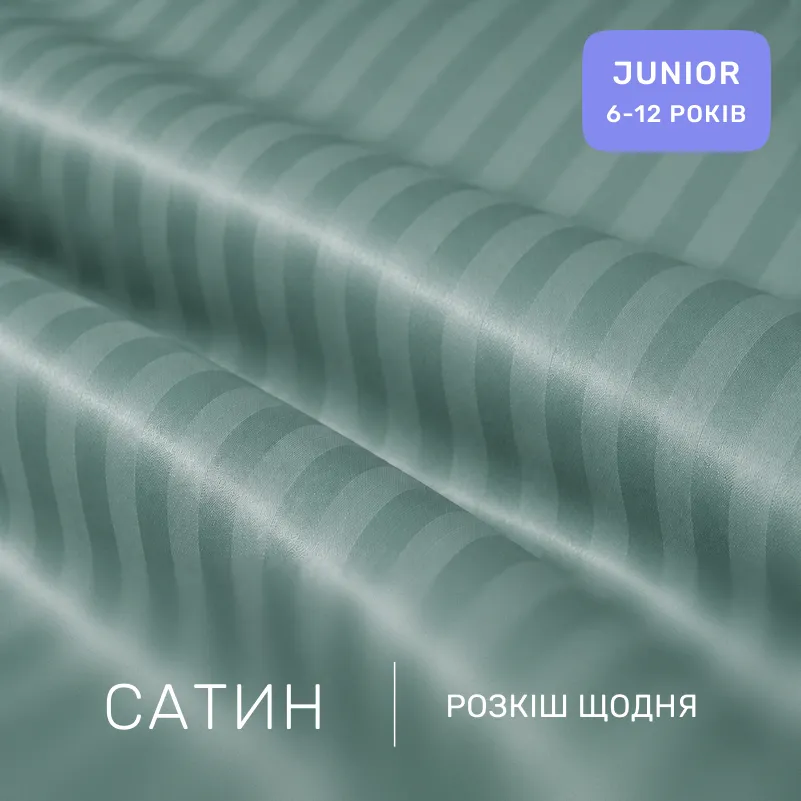 Комплект постільної білизни Сатин JUNIOR Satin Stripe 30-0015 Green Wave - 1