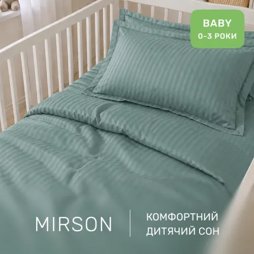 Комплект постельного белья Сатин BABY Satin Stripe 30-0015 Green Wave - 4