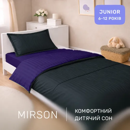 Комплект постельного белья Сатин JUNIOR Satin Stripe 30-0021 + 30-0020 Likana - 4