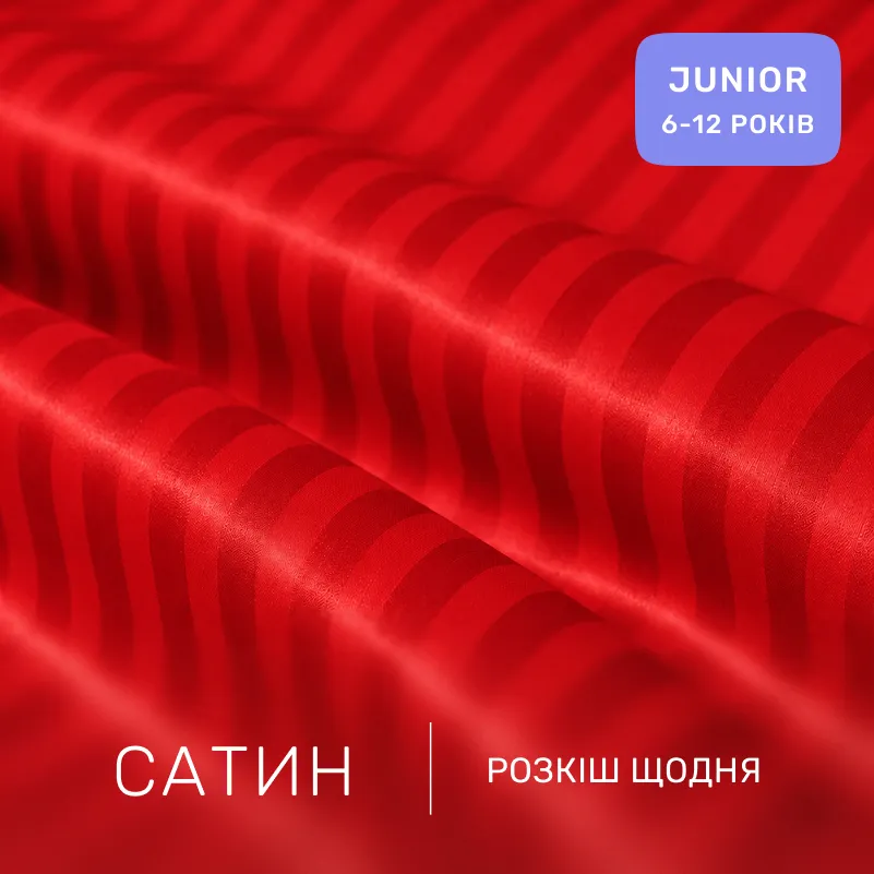Комплект постільної білизни Сатин JUNIOR Satin Stripe 30-0018 Red - 1