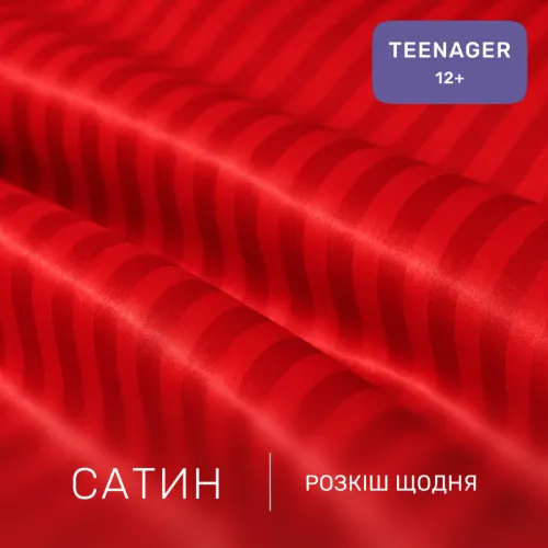 Комплект постільної білизни Сатин TEENAGER Satin Stripe 30-0018 Red - 2