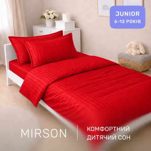 Комплект постельного белья Сатин JUNIOR Satin Stripe 30-0018 Red - 4