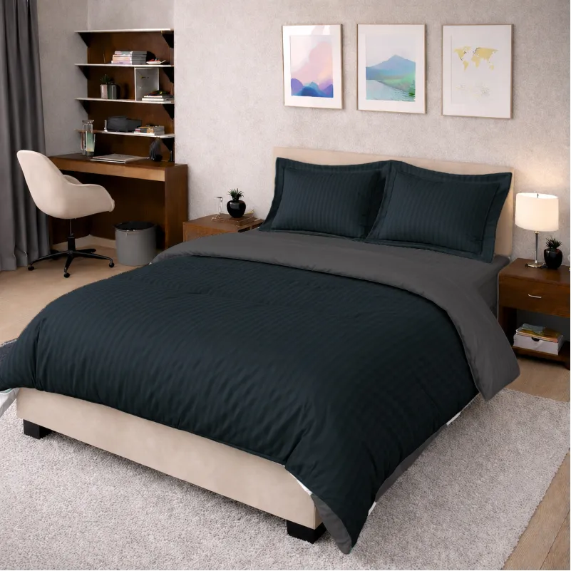 Комплект постельного белья Сатин TEENAGER Satin Stripe 30-0021 + 30-0017 Serikan