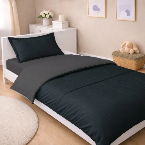 Комплект постельного белья Сатин JUNIOR Satin Stripe 30-0021 + 30-0017 Serikan - 1