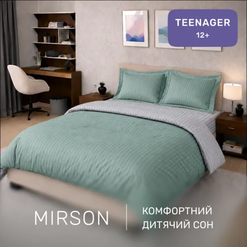 Комплект постільної білизни Сатин TEENAGER Satin Stripe 30-0013 + 30-0010 Windly - 4