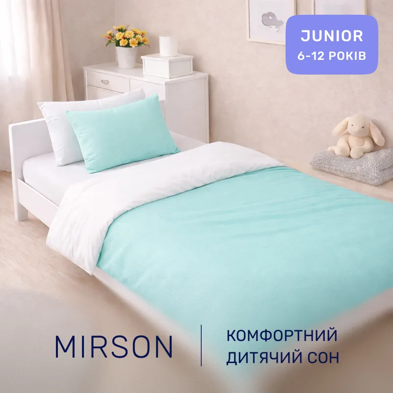 Комплект постельного белья Бязь JUNIOR White-mint (11-2107+11-2208) - 3