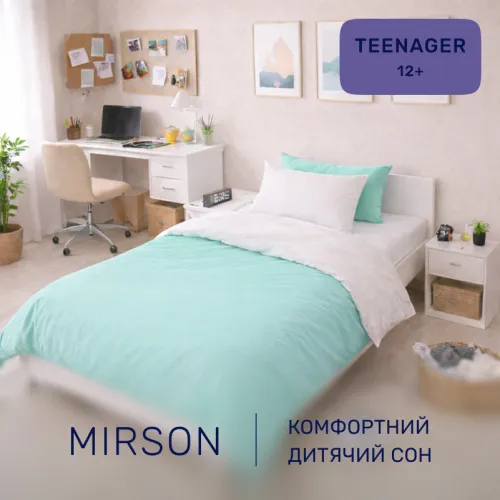 Комплект постельного белья Ranforce Elite TEENAGER White-mint (11-2107+11-2208) - 4