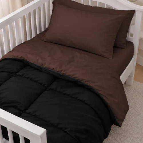 Комплект постельного белья Сатин LITTLE KIDS Dark Chocolate 0211+0055 - 1