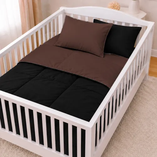 Комплект постельного белья Сатин BABY Dark Chocolate 0211+0055 - 1