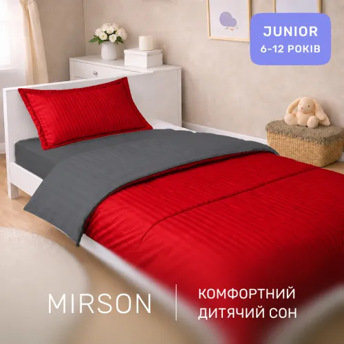 Комплект постельного белья Сатин JUNIOR Satin Stripe 30-0018 + 30-0012 Jeren - 4