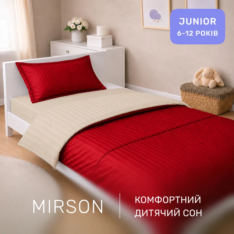 Комплект постельного белья Сатин JUNIOR Satin Stripe 30-0018 + 30-0002 Karimi - 3