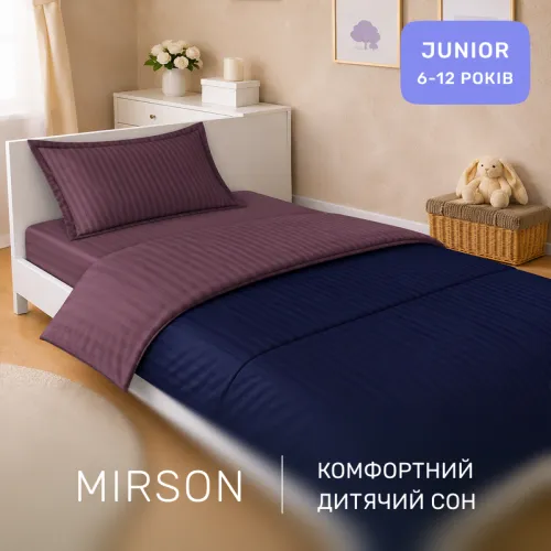 Комплект постельного белья Сатин JUNIOR Satin Stripe 30-0020 + 30-0008 Lovelin - 4