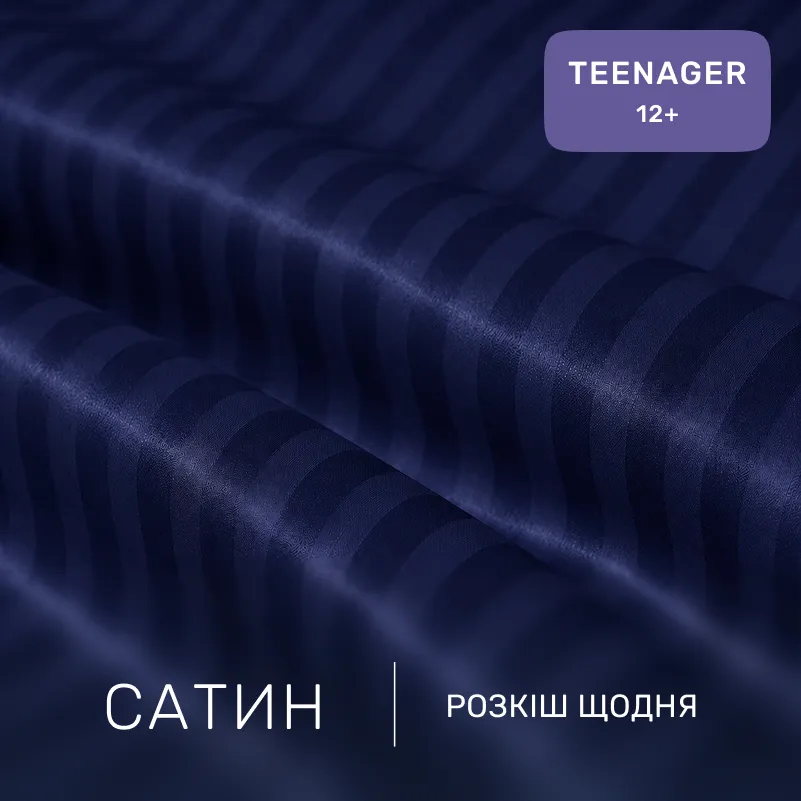 Комплект постельного белья Сатин TEENAGER Satin Stripe 30-0020 Smoky Blue - 1