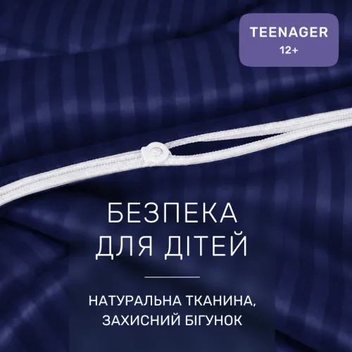 Комплект постільної білизни Сатин TEENAGER Satin Stripe 30-0020 Smoky Blue - 3