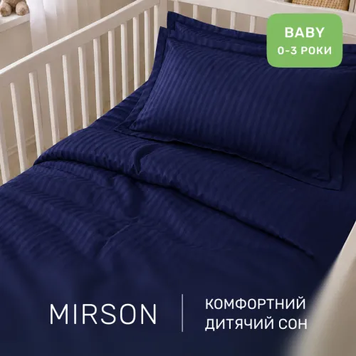 Комплект постельного белья Сатин BABY Satin Stripe 30-0020 Smoky Blue - 4