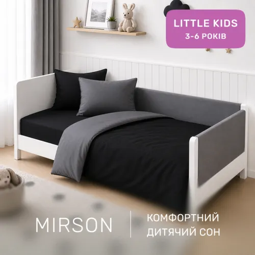 Комплект постільної білизни Фланель LITTLE KIDS Фланель 002-005 Black/Marengo - 4