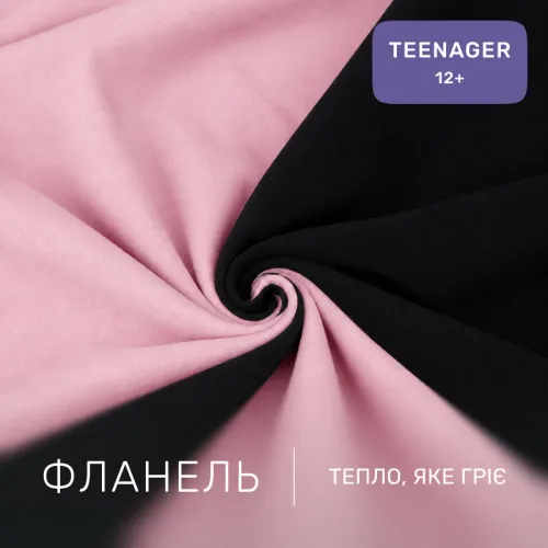 Комплект постельного белья  TEENAGER Фланель 002-008 Black/Pink - 2
