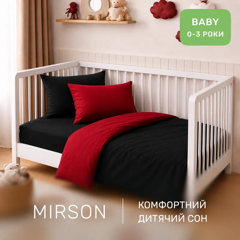 Комплект постельного белья BABY Фланель 002-009 Black/Red - 3