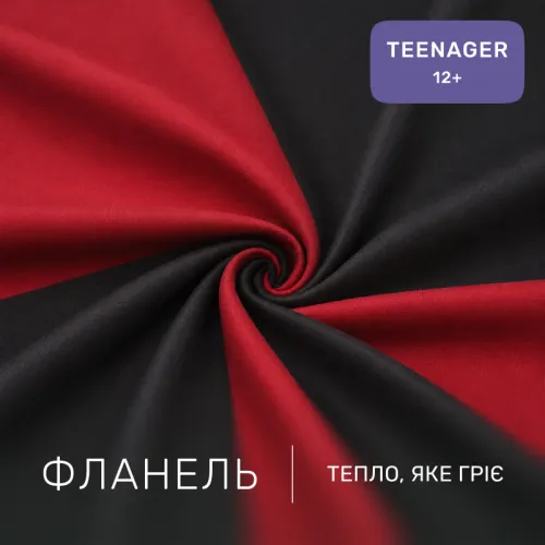 Комплект постельного белья TEENAGER Фланель 002-009 Black/Red - 2