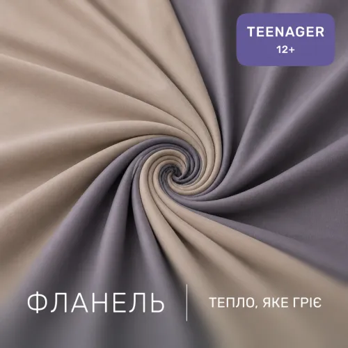 Комплект постельного белья TEENAGER Фланель 004-001 Cappuchino/Ash grey - 2