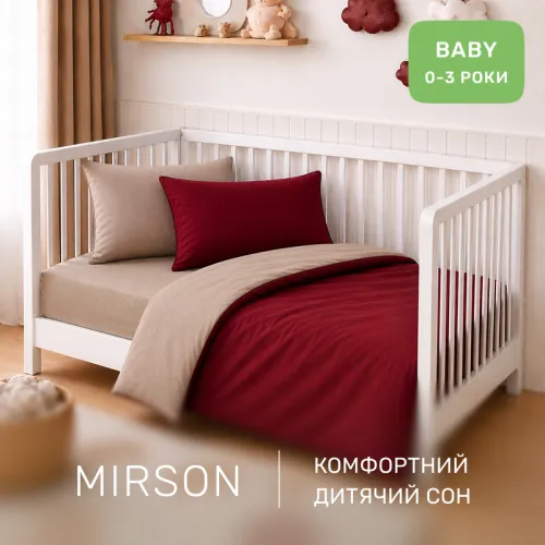 Комплект постельного белья BABY Фланель 004-009 Cappuchino/Red - 4