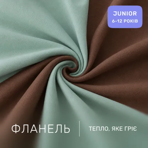Комплект постельного белья JUNIOR Фланель 006-003 Menthol/Brown - 2