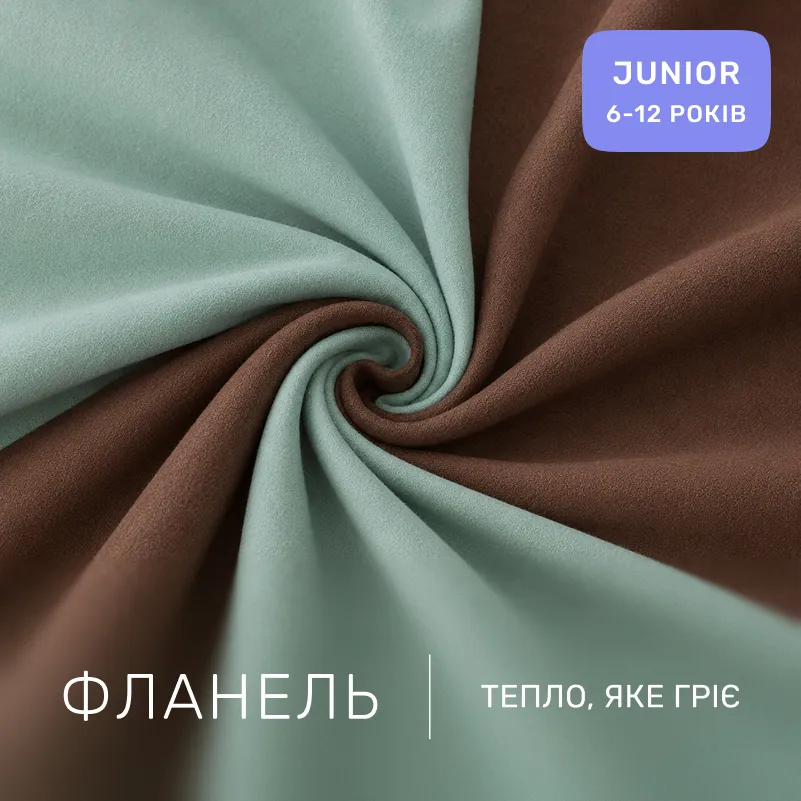 Комплект постельного белья JUNIOR Фланель 006-003 Menthol/Brown - 1