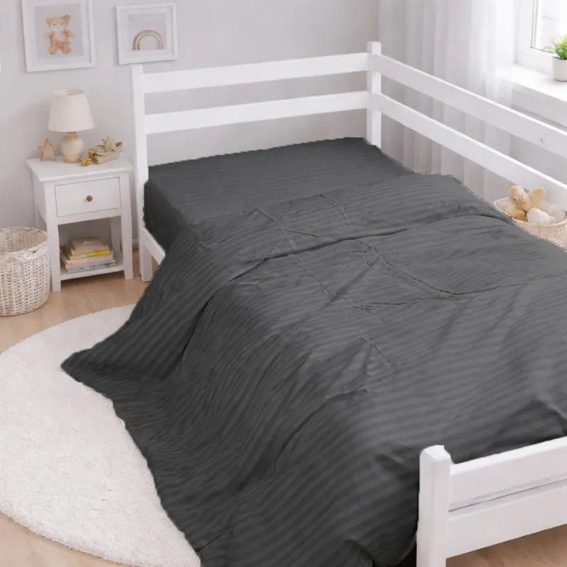 Комплект постельного белья  Бязь JUNIOR 17-0611 Stripe Black - 6