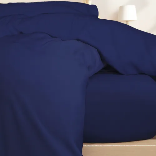 Простирадло на гумці Велюр Winter Frost 28-0006 Navy blue Velvet - висота 25 см (дитячі 10 см) - 4
