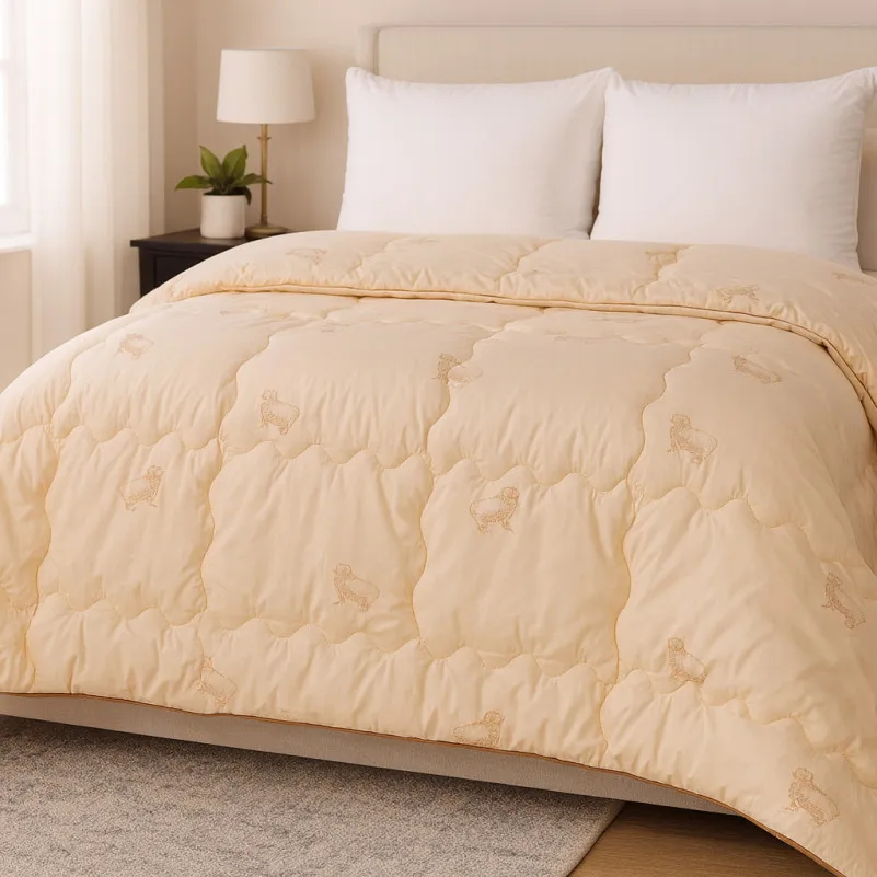 Одеяло шерстяное Hand Made Camel №175 шерсть тик (зима) - 5