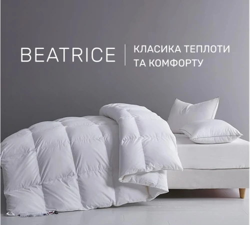 Ковдра пухова Beatrice №093 90% сірий пух Standart перкаль - 2