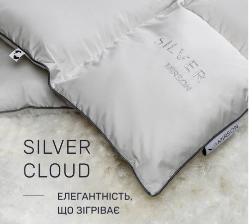 Ковдра пухова Silver Cloud №067 90% сірий пух Premium / 10% перо сатин (зима+) - 2