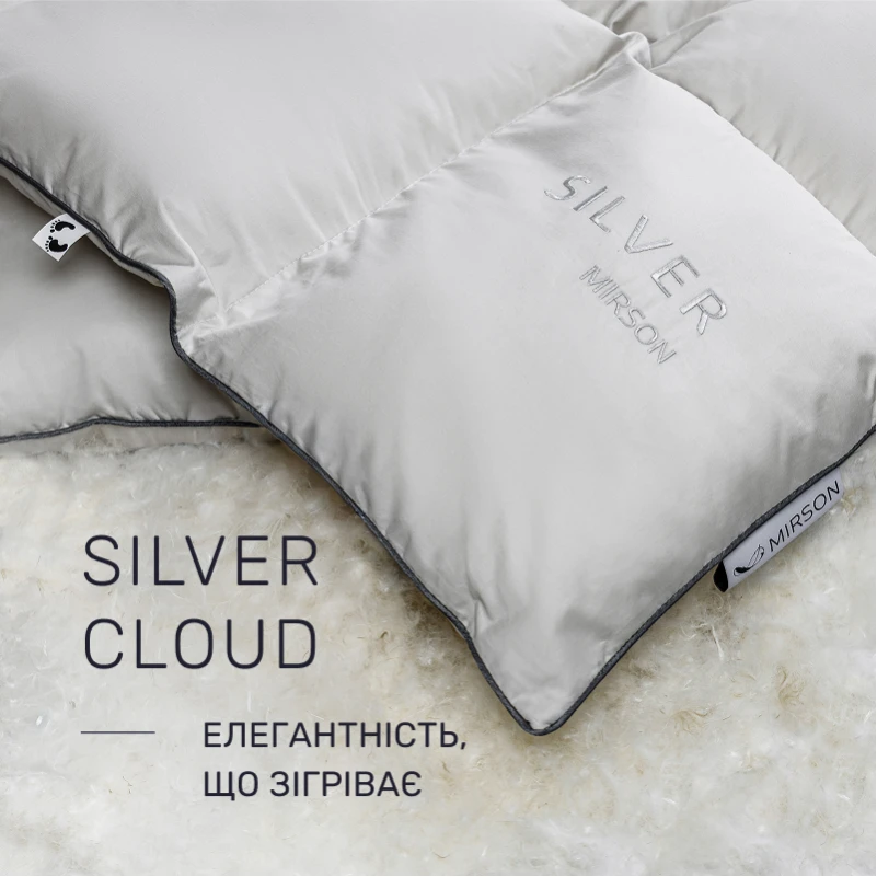 Ковдра пухова Silver Cloud №067 90% сірий пух Premium / 10% перо сатин (зима+) - 1