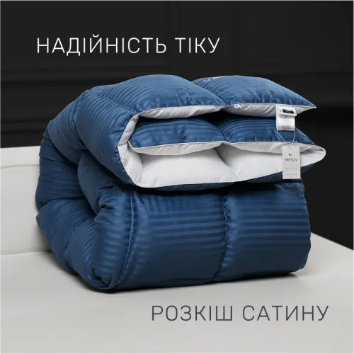 Ковдра пухова касетна Valentino №034 100% пух Premium class тик+сатин - 3