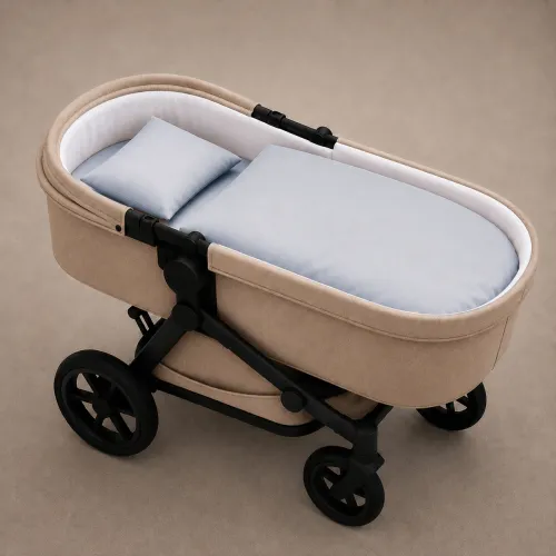 Комплект постельного белья в коляску 60*80 Satin Premium 0843 Grey Blue - 1