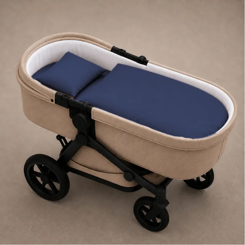 Комплект постельного белья в коляску 60*80 Satin Stripe 30-0021 Dark Blue