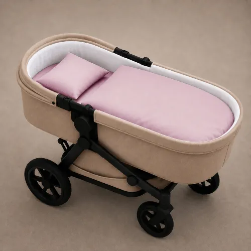 Комплект постельного белья в коляску 60*80 Фланель 008 Pink - 1