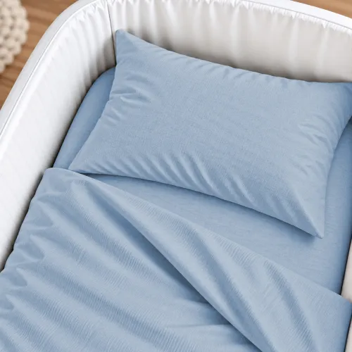 Комплект постельного белья в кроватку 90*110 Satin Light Pro 10-019 Gray-blue - 3