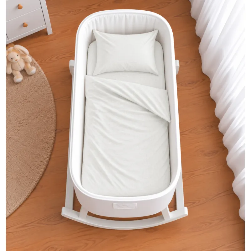 Комплект постельного белья в кроватку 90*110 Satin Premium 0001 Moko White - 1