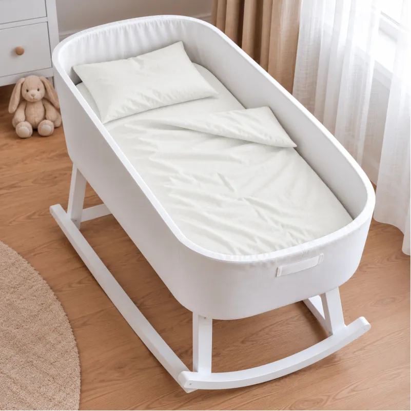 Комплект постельного белья в кроватку 90*110 Satin Premium 0001 Moko White