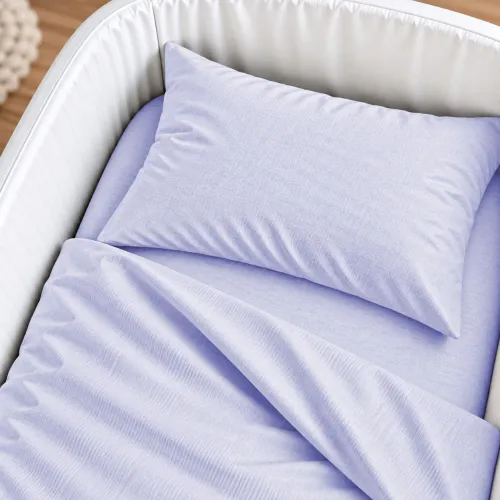 Комплект постельного белья в кроватку 90*110 Satin Premium 0843 Grey Blue - 4