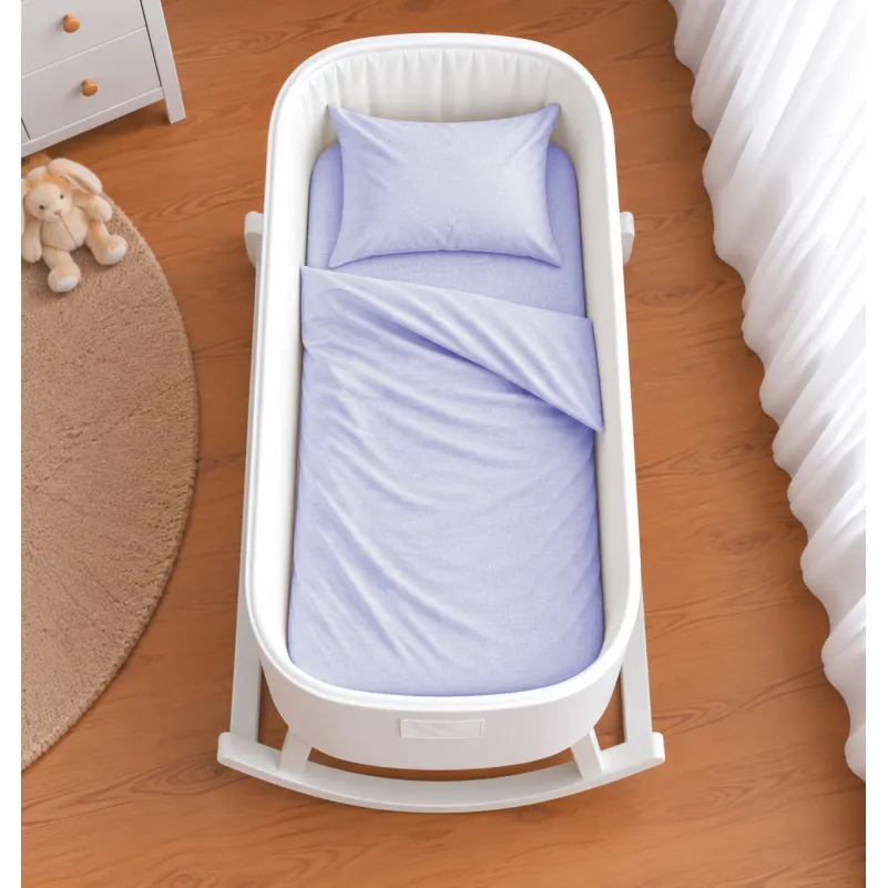 Комплект постельного белья в кроватку 90*110 Satin Premium 0843 Grey Blue - 1