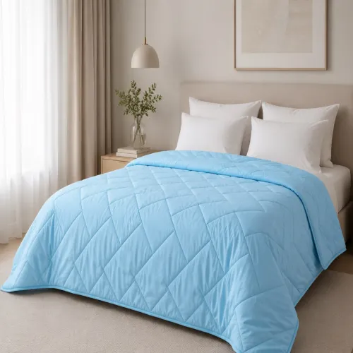 Ковдра антиалергенна №1509 EcoSilk Blue бязь зима