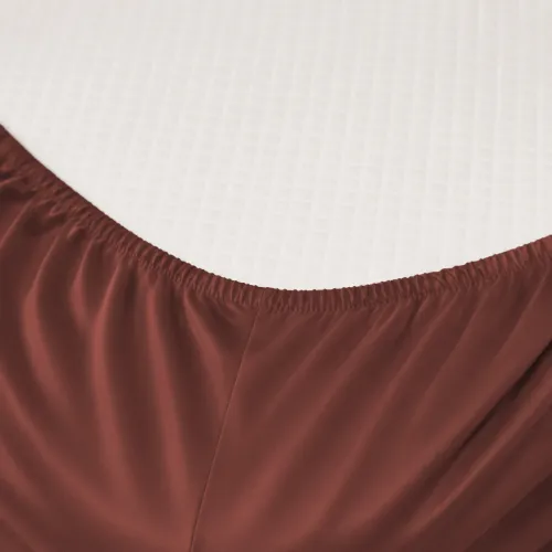 Простынь на резинке Satin Light Pro 10-021 Brick red  - высота 25 см (детские 10 см) - 2