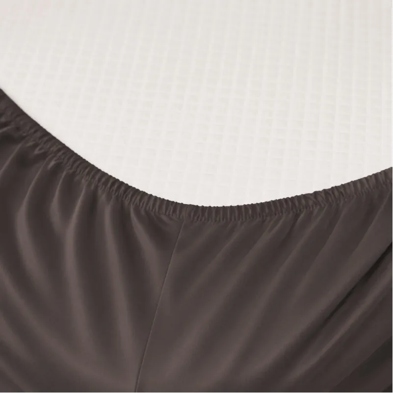Простирадло на гумці Satin Light Pro 10-010 Brown - висота 25 см (дитячі10 см) - 1