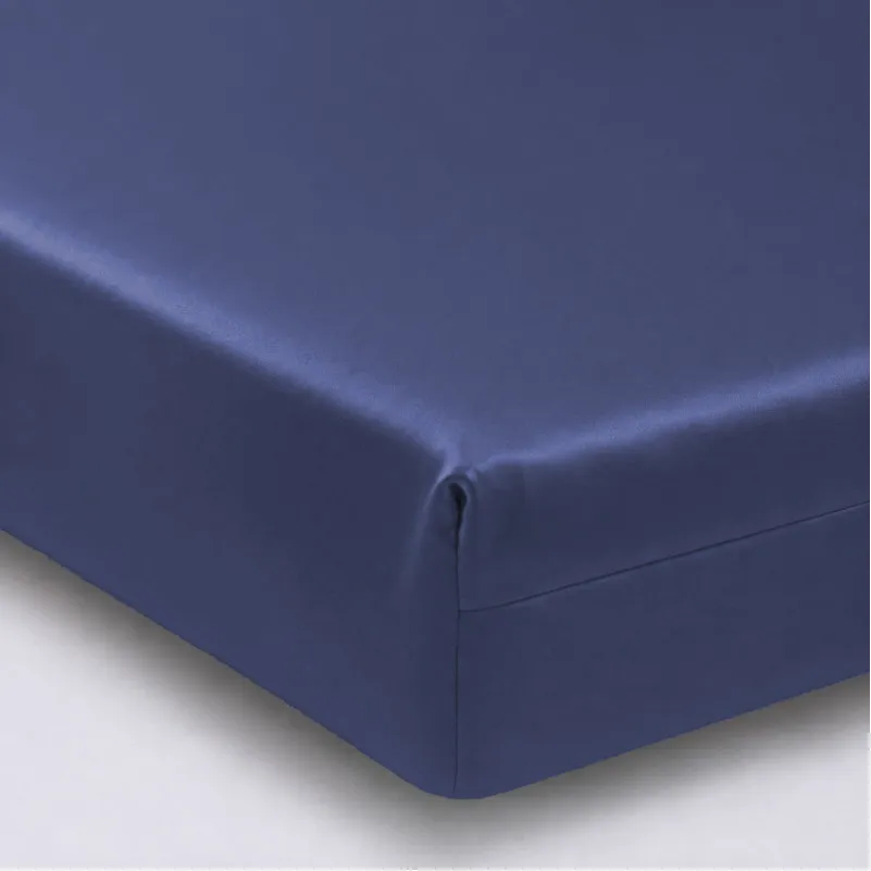 Простирадло на гумці Satin Light Pro 10-011 Dark Blue - висота 25 см (дитячі10 см)